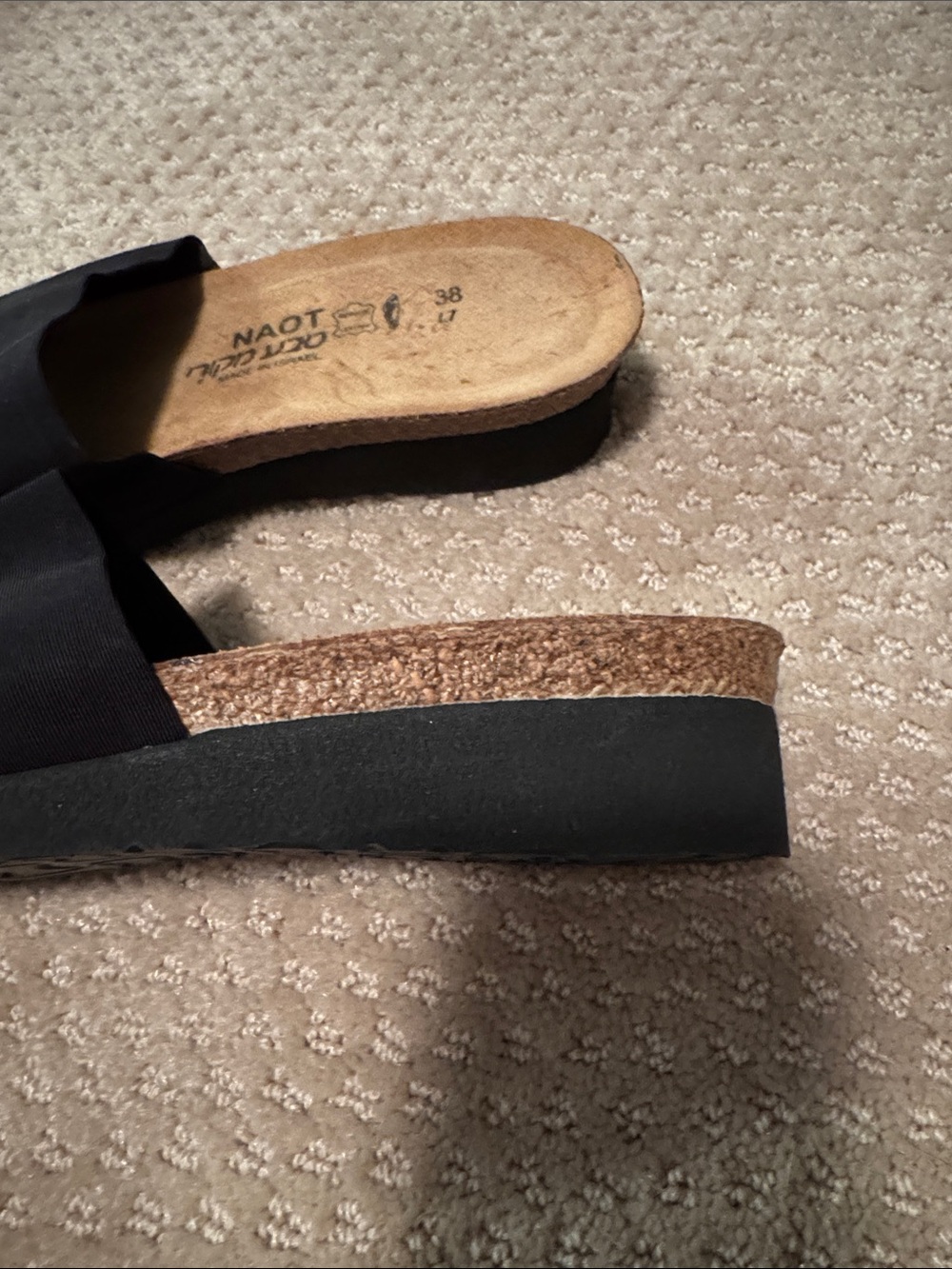Naot Black Wide-Band Slide Sandals - Picture 2 of 4
